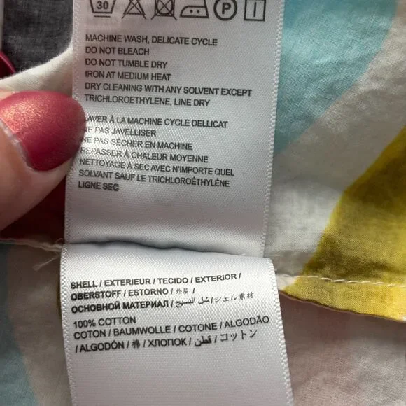 Farm Rio Sleeveless Ruffle Maxi Dress Wave Stripe Colorful Smocked Medium L200 - Picture 11 of 12